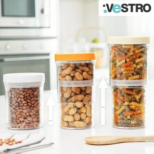 Kit 3 contenitori da cucina multiuso regolabili 1 Kit 3 contenitori da cucina multiuso regolabili
