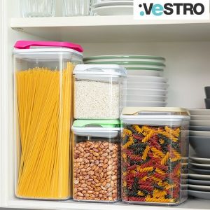 KIT 4 Contenitori da Cucina Impilabili ed ermetici 1 KIT 4 Contenitori da Cucina Impilabili ed ermetici